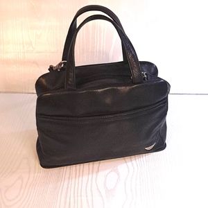 Leather black handbag by Dockers